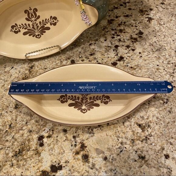 Pfaltzgraff Village Pattern Au Gratin Dish Set 2 Vintage USA 1970’s 11 inch - Picture 10 of 11